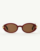 Jimmy Fairly Elvissa Oval Sunglasses | Gold Plated/Cherry