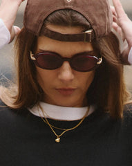 Jimmy Fairly Elvissa Oval Sunglasses | Gold Plated/Cherry