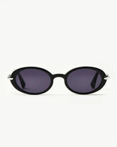 Jimmy Fairly Elvissa Oval Sunglasses | Silver Plated/Black