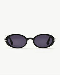 Jimmy Fairly Elvissa Oval Sunglasses | Silver Plated/Black