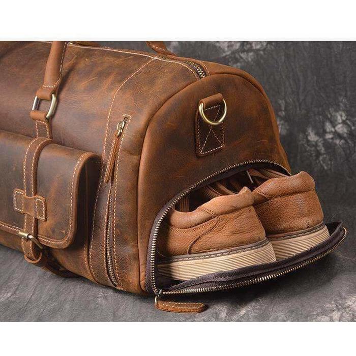 Soyego Leather Duffel Bag for Men