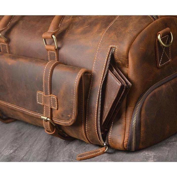 Soyego Leather Duffel Bag for Men