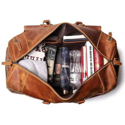 Soyego Leather Duffel Bag for Men