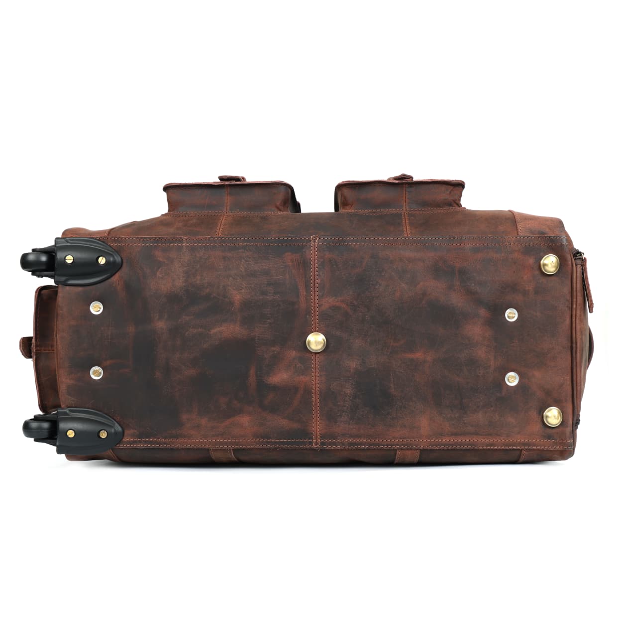 Soyego Leather Duffel Bag With Wheels