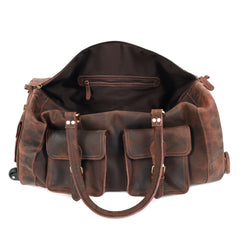 Soyego Leather Duffel Bag With Wheels