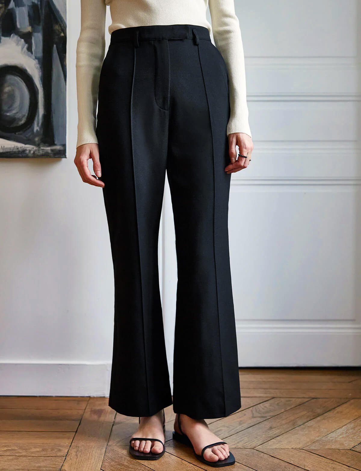Daria Black Flared Pants Secondary image