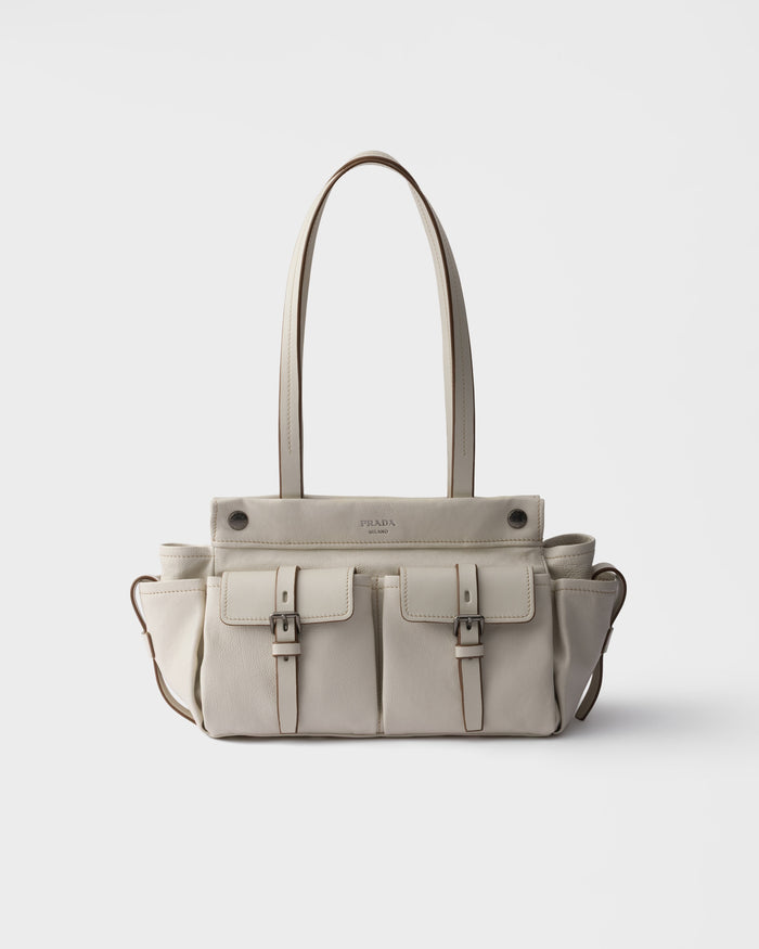 Prada Route medium leather tote bag