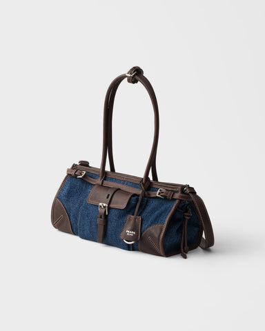 Prada Bonnie medium denim and leather handbag