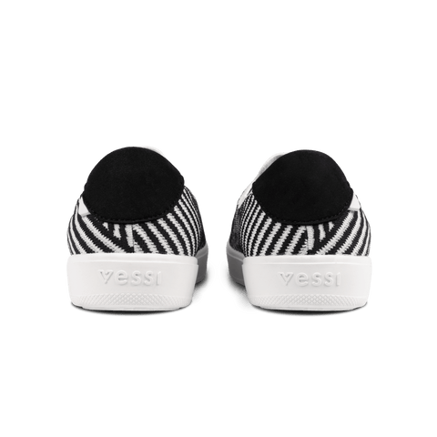 Women's Boardwalk Slip-On - White/Black Zigzag