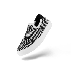 Women's Boardwalk Slip-On - White/Black Zigzag