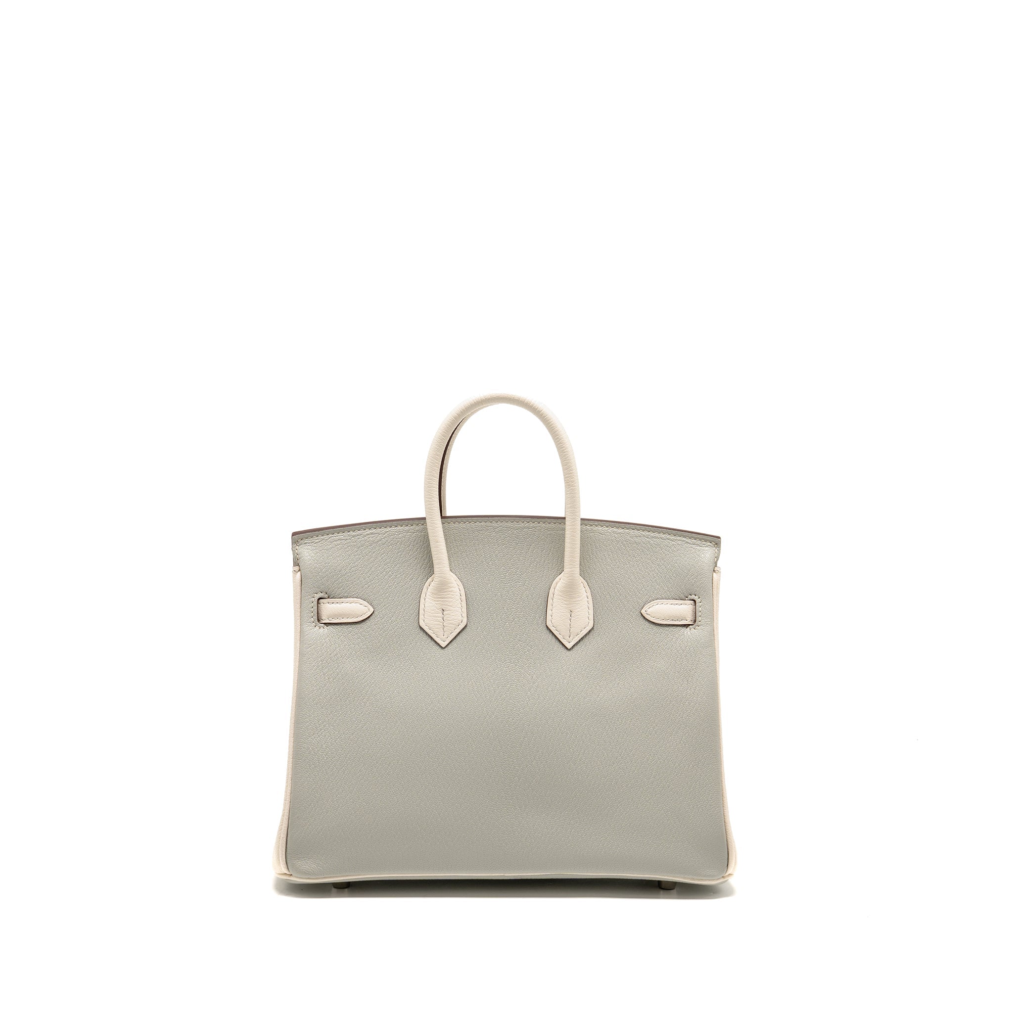 HERMES BIRKIN 25 SPECIAL ORDER CHÈVRE MYSORE GRIS PERLE/CRAIE BRUSHED SHW Secondary image