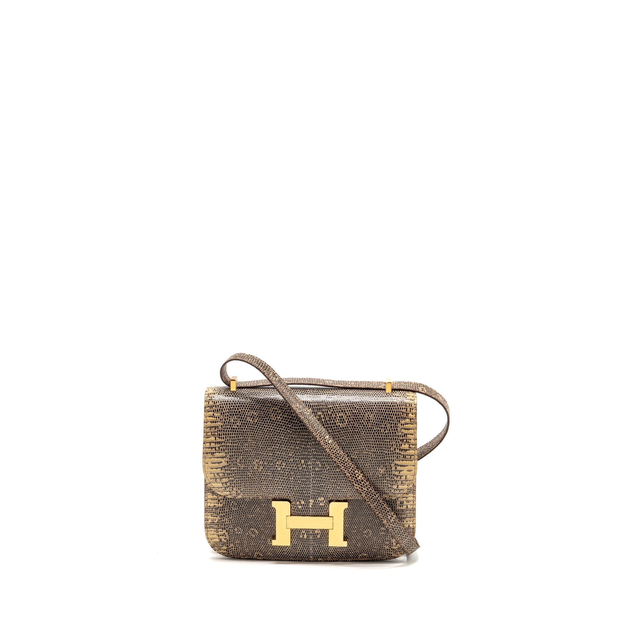 HERMES MINI CONSTANCE LIZARD NATURA LISSE DESERT GHW Main image