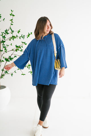 Forever Ideal Ribbed Top - Royal Blue