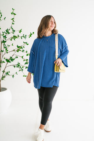 Forever Ideal Ribbed Top - Royal Blue