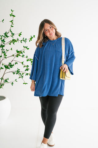 Forever Ideal Ribbed Top - Royal Blue