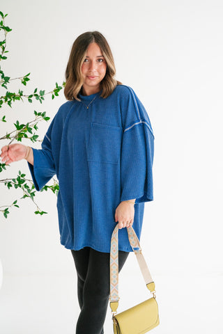 Forever Ideal Ribbed Top - Royal Blue