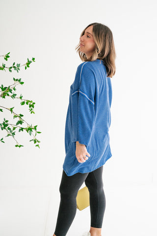Forever Ideal Ribbed Top - Royal Blue