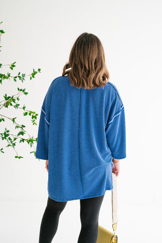 Forever Ideal Ribbed Top - Royal Blue