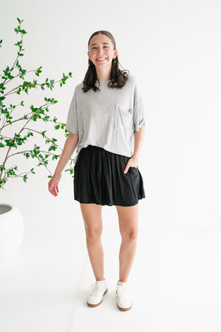 Simple Matter Pocket Front Tee - Heather Grey