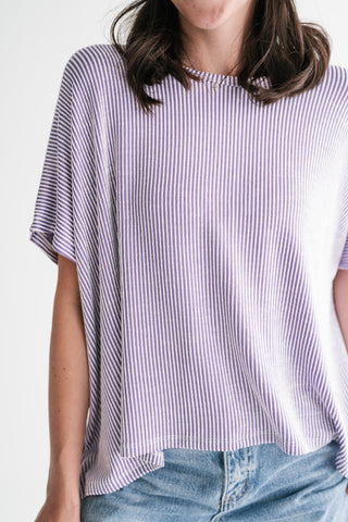 Hot Shot Ribbed Dolman Sleeve Top- Lavender