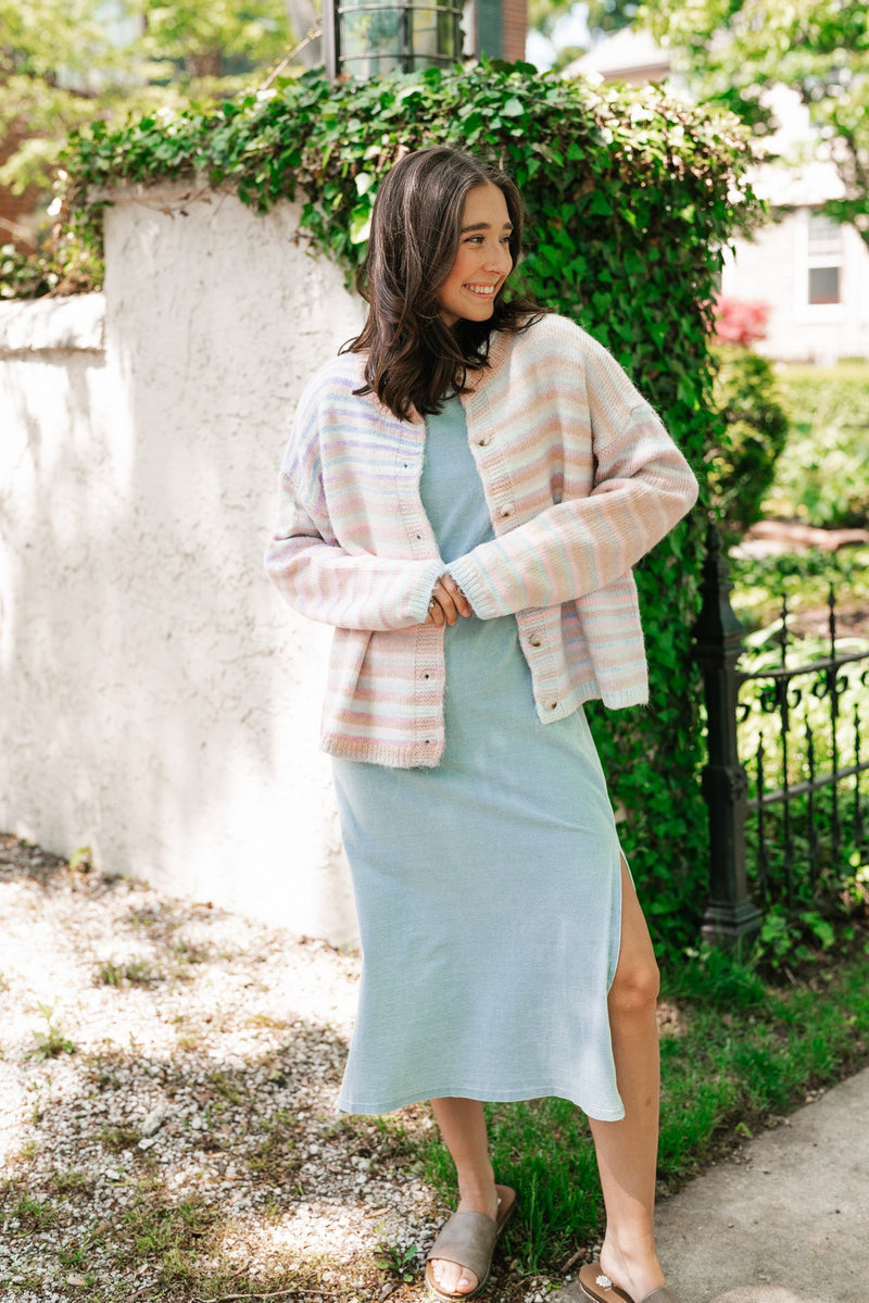 Bright Side Knit Cardigan - Soft Pink