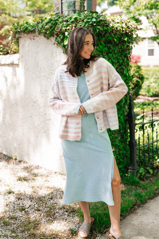 Bright Side Knit Cardigan - Soft Pink