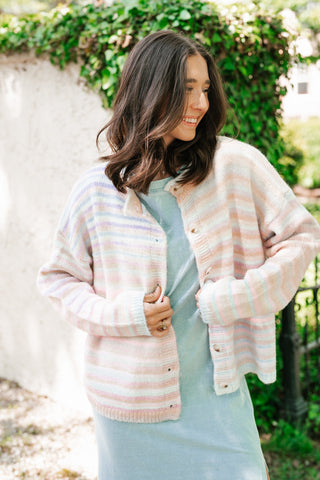 Bright Side Knit Cardigan - Soft Pink