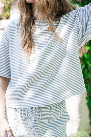 Boardwalk Days Striped Set - Grey