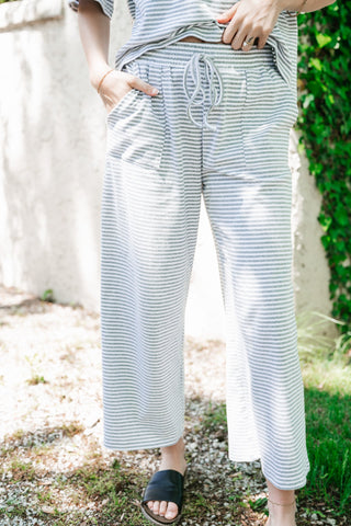 Boardwalk Days Striped Set - Grey