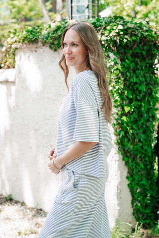 Boardwalk Days Striped Set - Grey