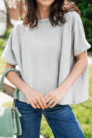 Pure Ease Relaxed Top - Heather Grey