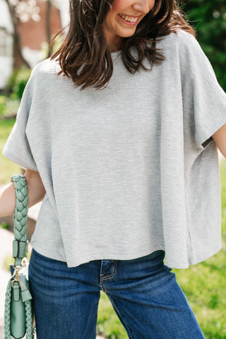 Pure Ease Relaxed Top - Heather Grey