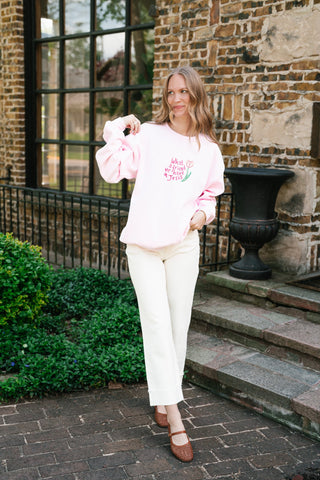 What A Friend We Have Oversized Crewneck - Bubblegum