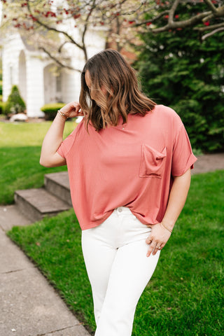 Simple Matter Pocket Front Tee - Rose