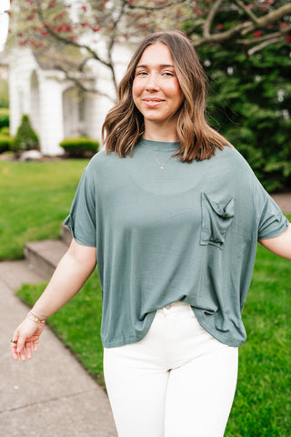 Simple Matter Pocket Front Tee - Deep Teal