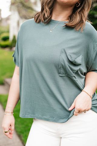 Simple Matter Pocket Front Tee - Deep Teal
