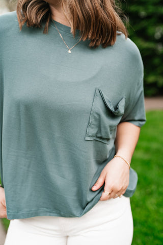 Simple Matter Pocket Front Tee - Deep Teal