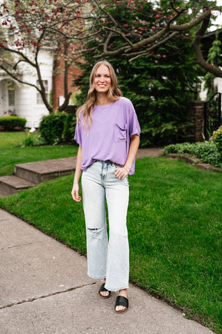 Simple Matter Pocket Front Tee - Lavender