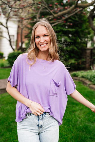 Simple Matter Pocket Front Tee - Lavender