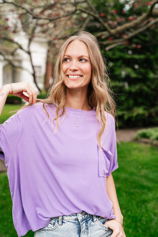 Simple Matter Pocket Front Tee - Lavender