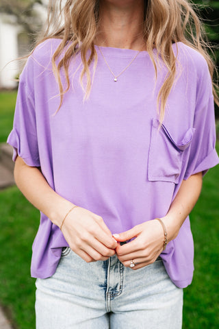 Simple Matter Pocket Front Tee - Lavender