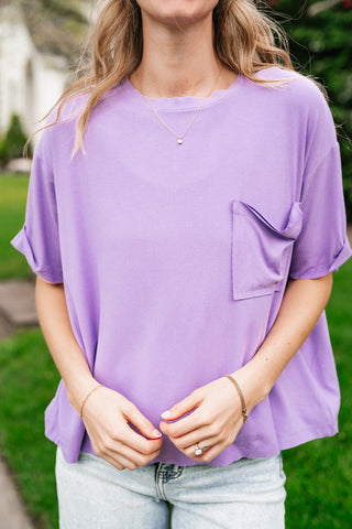 Simple Matter Pocket Front Tee - Lavender