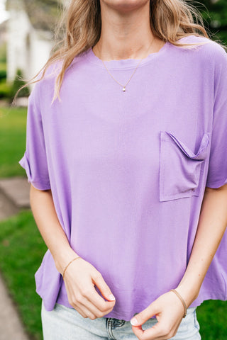 Simple Matter Pocket Front Tee - Lavender