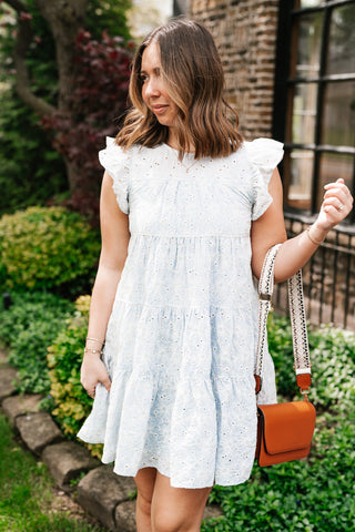 Morning Glow Eyelet Mini Dress