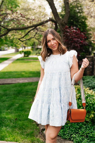 Morning Glow Eyelet Mini Dress