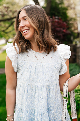 Morning Glow Eyelet Mini Dress