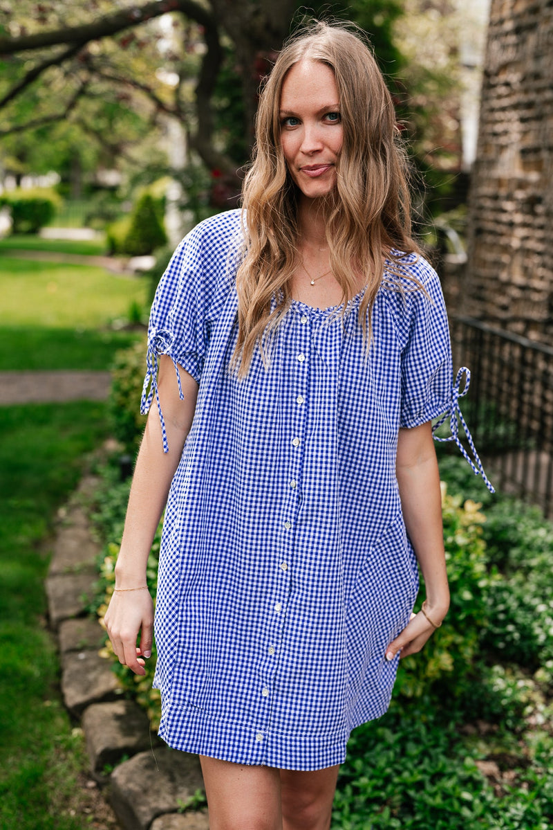 That Girl Gingham Short Sleeve Dress