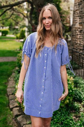 That Girl Gingham Short Sleeve Dress