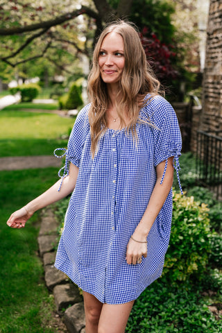 That Girl Gingham Short Sleeve Dress