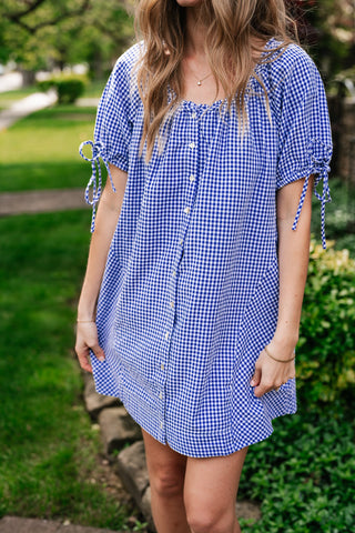 That Girl Gingham Short Sleeve Dress